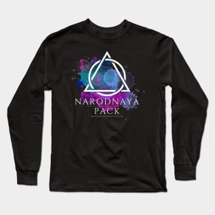 Narodnaya Logo_BlkWatercolor Splash Long Sleeve T-Shirt